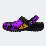 Purple Monster Print - Fur Lined Slippers/Sandals