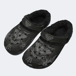 Death Moth Vintage Print - Fur Lined Slippers/Sandals