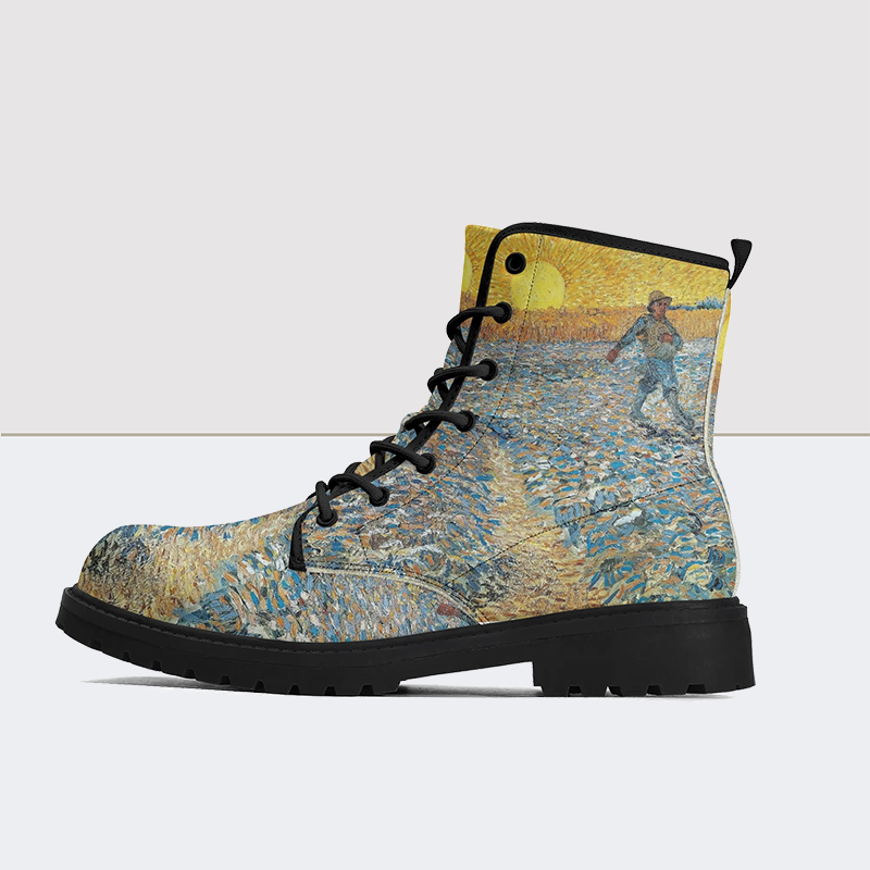 Bottes en cuir pour femmes Le Semeur de Vincent Van Gogh 