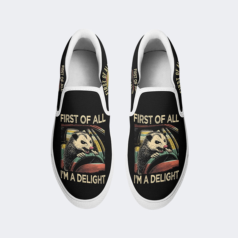 First Of All I'm A Delight Print - Slip On Shoes