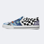 Snowman Starry Night Print - Slip On Shoes