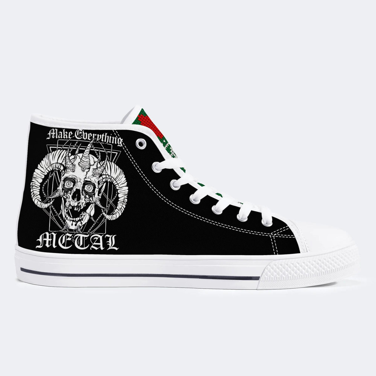 Art Skull Goat Print - High Top Canvas