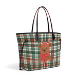 Plaid Christmas Bear - Large capacity handbag