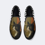 Artistic Cat Print - Slip On Shoes