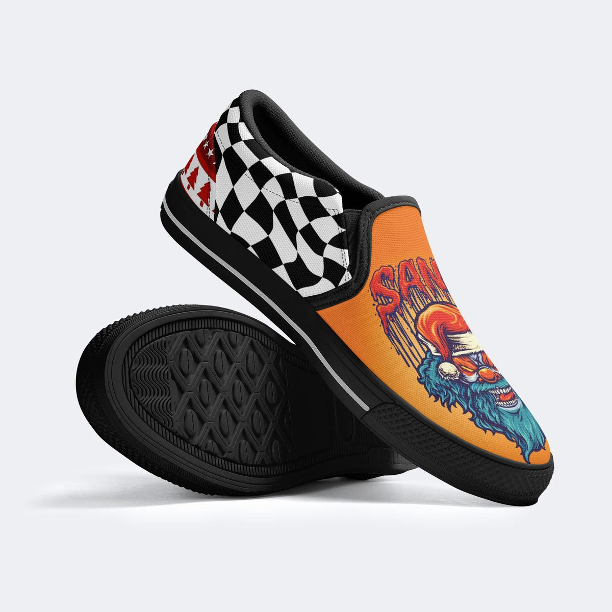 Christmas Ghostface Clown Print - Slip On Shoes