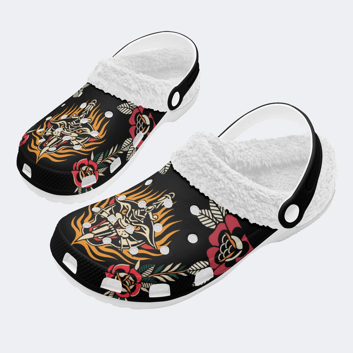 Angry Panther Art Print - Fur Lined Slippers/Sandals