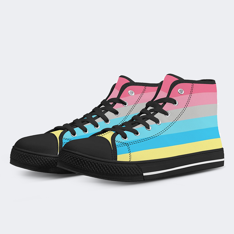 Genderflux Pride Flag High Top Canvas Shoes