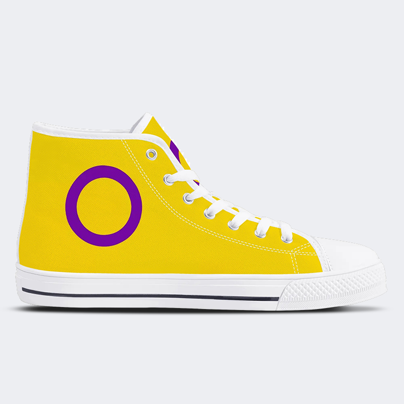 Intersex Flag High Top Canvas Shoes