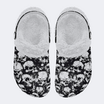 Horror Skull Print - Fur Lined Slippers/Sandals