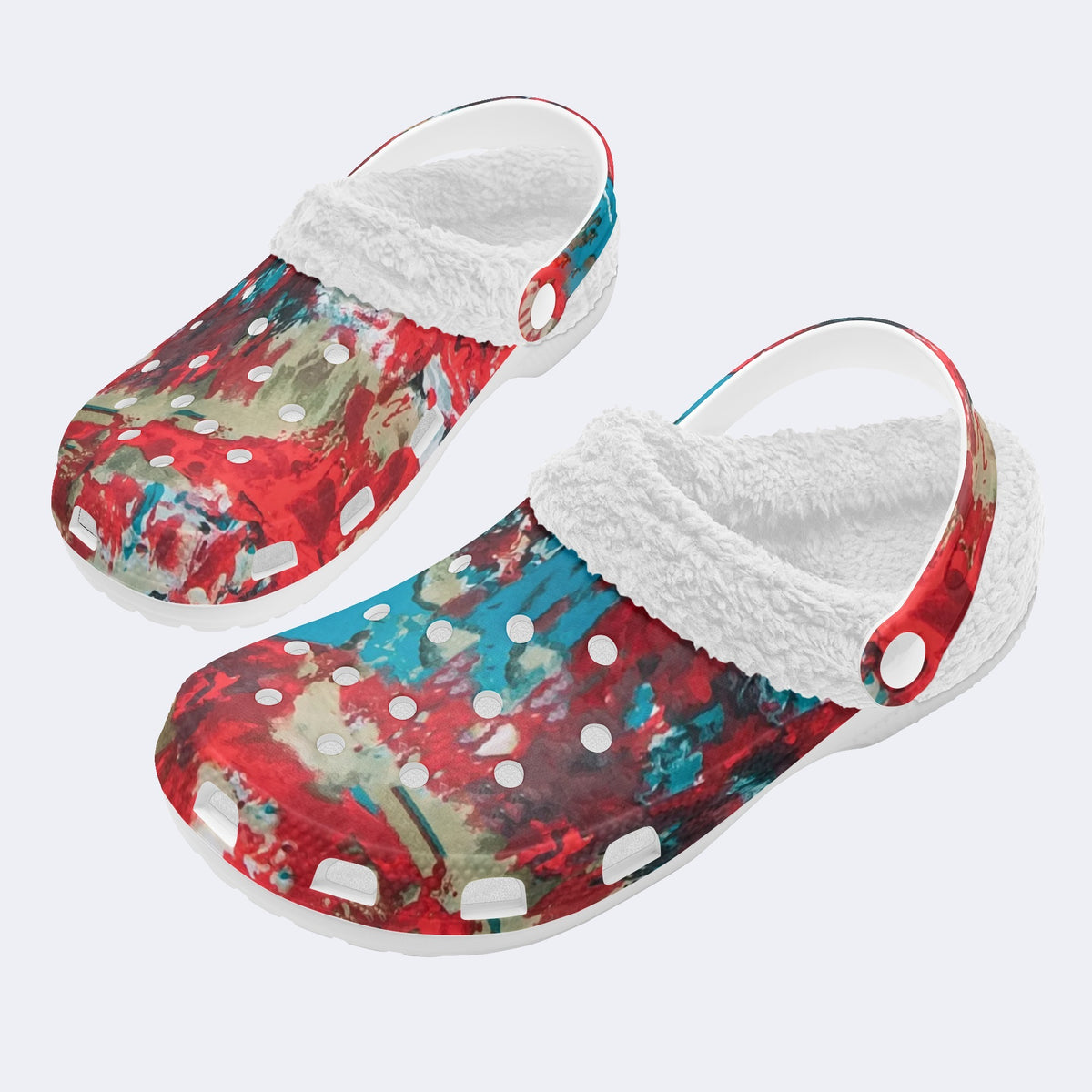 Unisex Ink Print - Fur Lined Slippers/Sandals