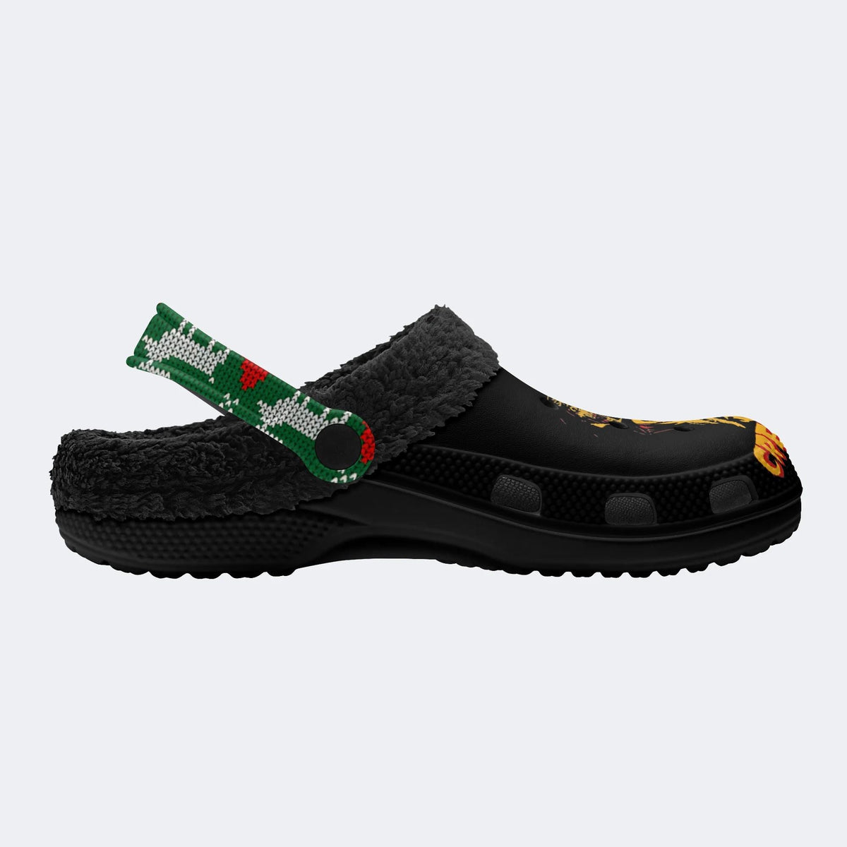 Horror Movie Vintage Graphic Print - Fur Lined Slippers/Sandals