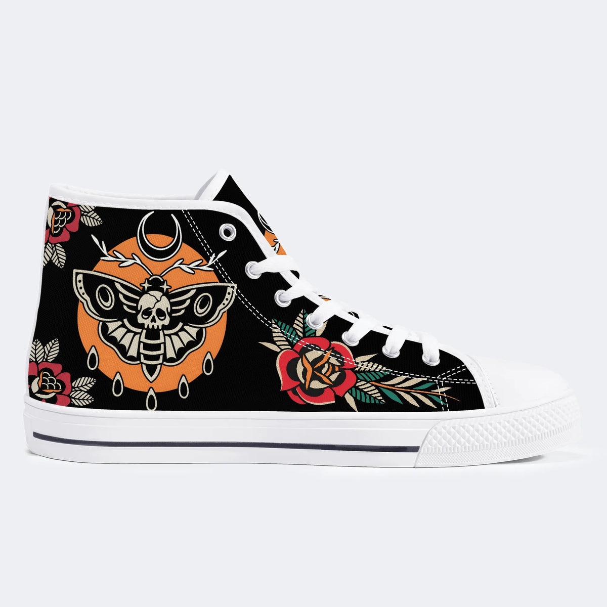 Unisex Death Moth Vintage Print - High Top Canvas