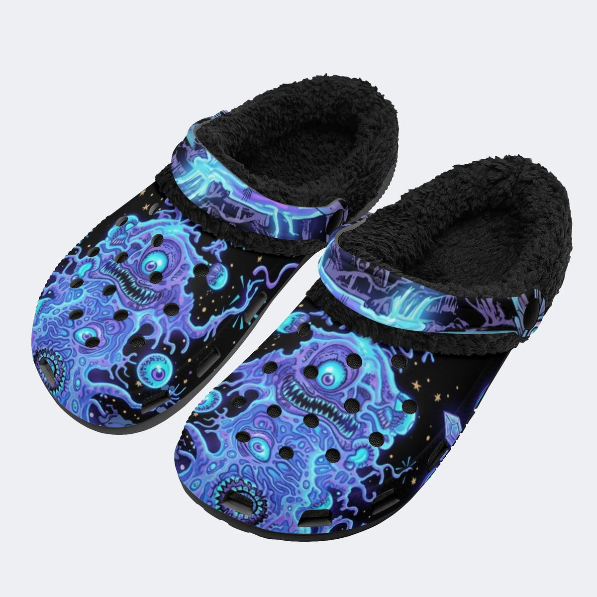 Neon Tentacle Monster - Fur Lined Slippers/Sandals