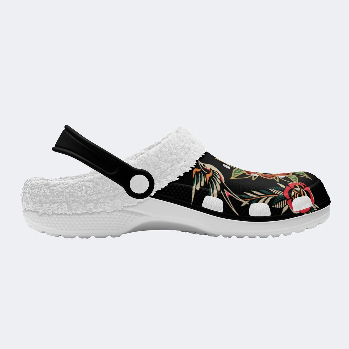 Eyes&Flower Art Print - Fur Lined Slippers/Sandals