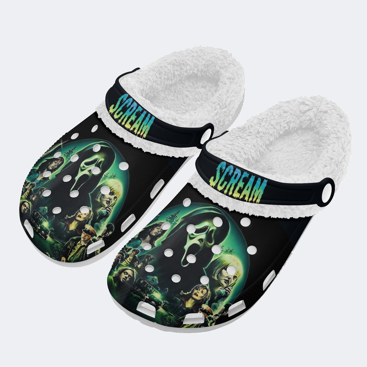 Horror Ghostface Print - Fur Lined Slippers