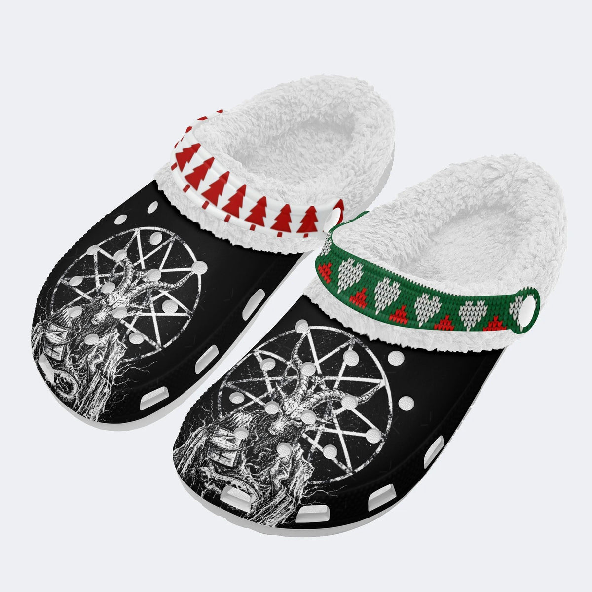 Horror Print - Fur Lined Slippers/Sandals