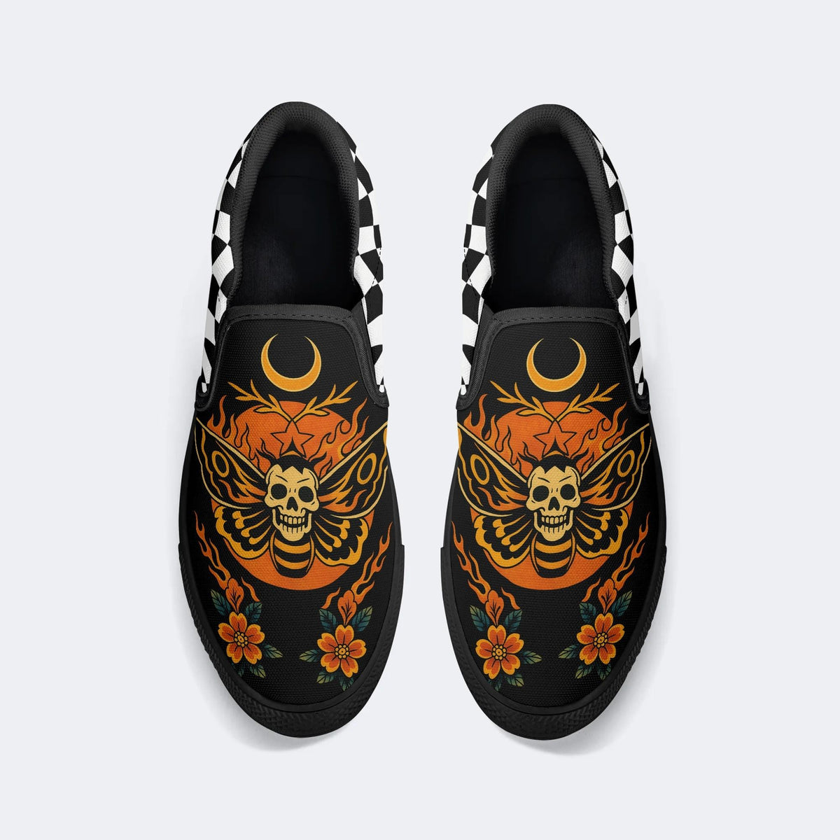Flaming Death Moth - Slip On Shoes