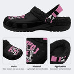 Gothic Skeleton Love Sign - Fur Lined Slippers/Sandals