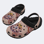 Death Moth Gradient Print - Fur Lined Slippers/Sandals