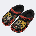 Fire Chimpanzees Print - Fur Lined Slippers/Sandals