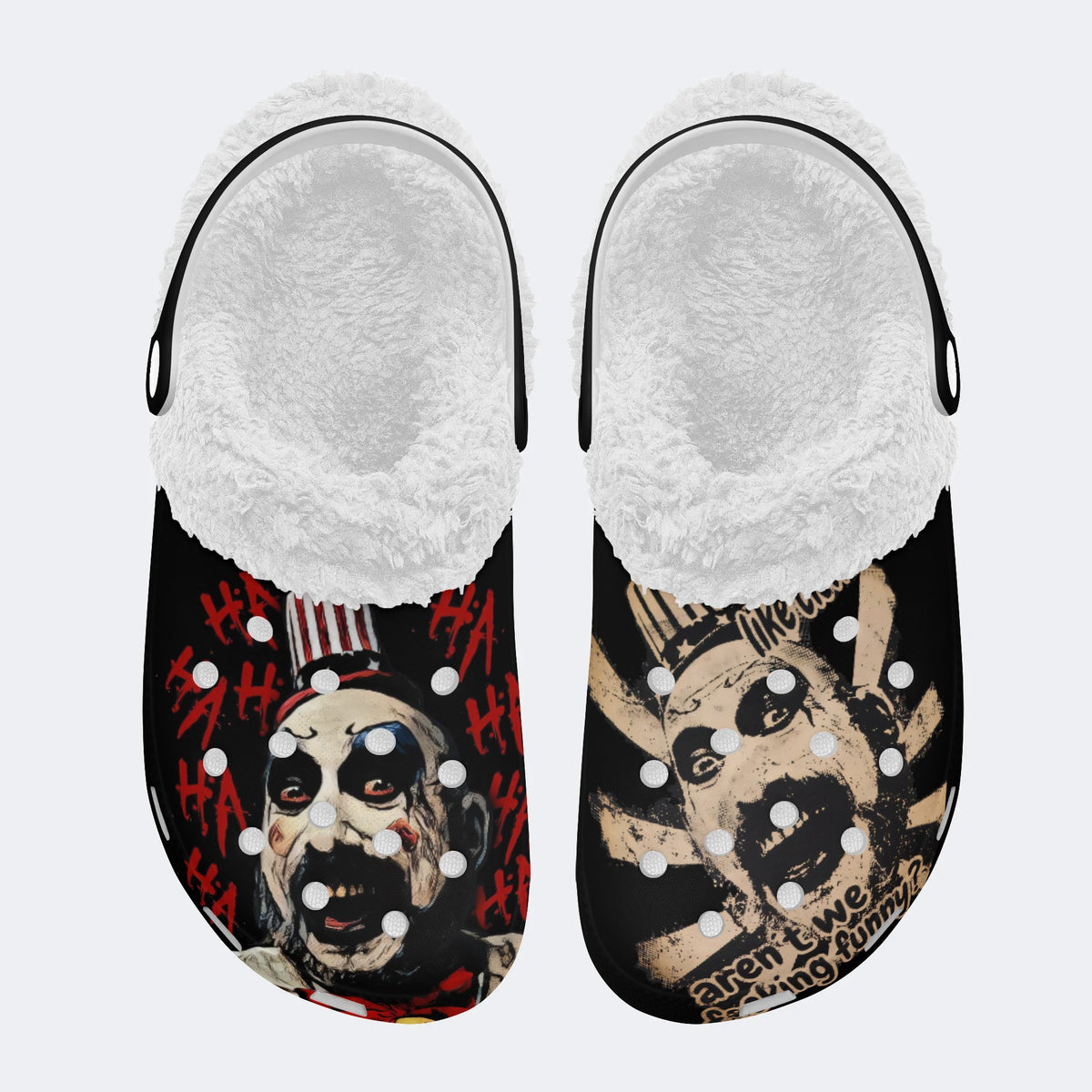 Personalized Name Horror Print - Fur Lined Slippers