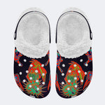 Retro Wizard Print - Fur Lined Slippers/Sandals