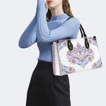 Classic Watercolor Moth Print - Leather Handbag