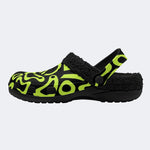 Abstract Lime Swirl Art - Fur Lined Slippers/Sandals