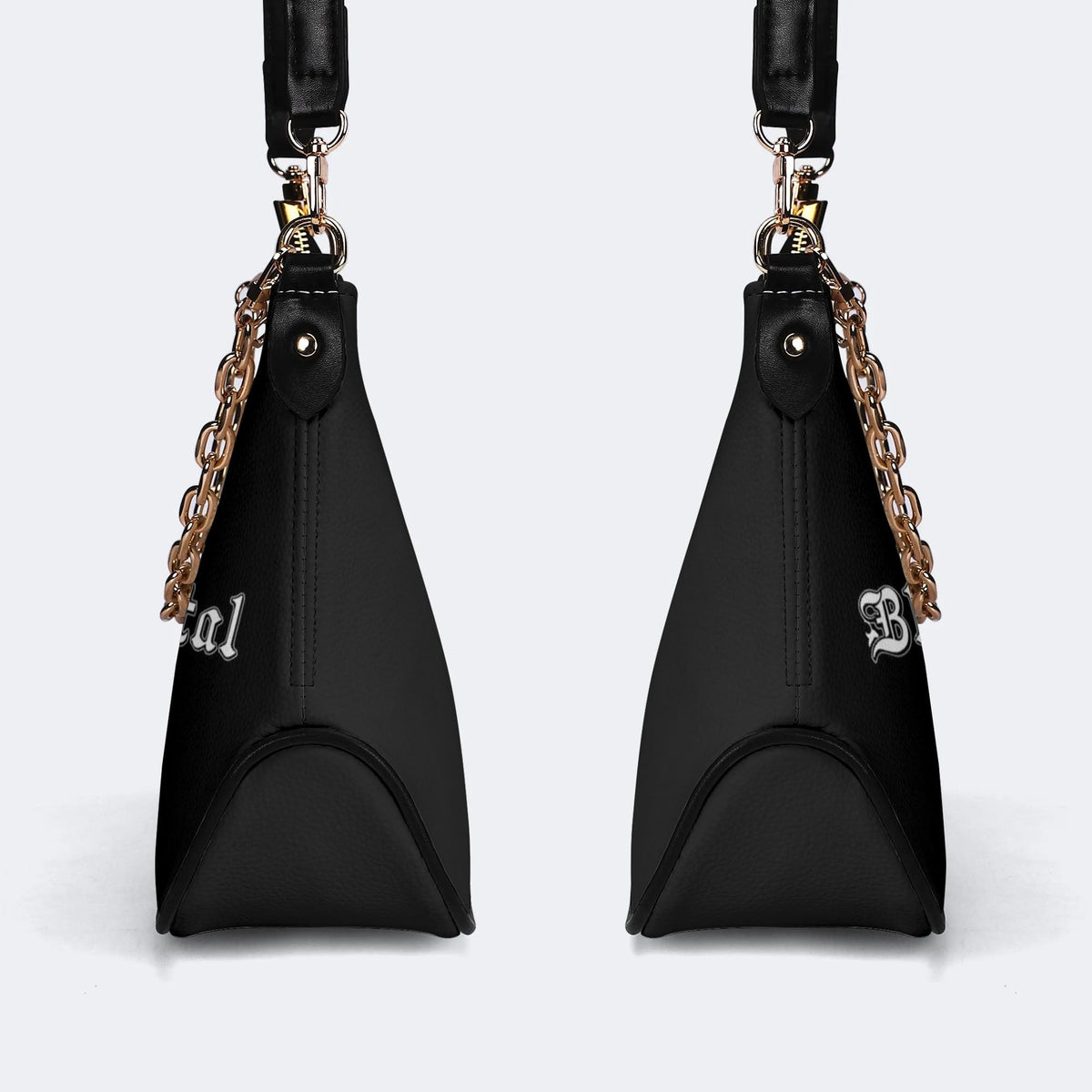 Black Metal - Leather Crossbody Bag