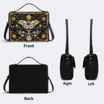 Retro Bohemian Sun Moon Star Moth - Leather Satchel Bag