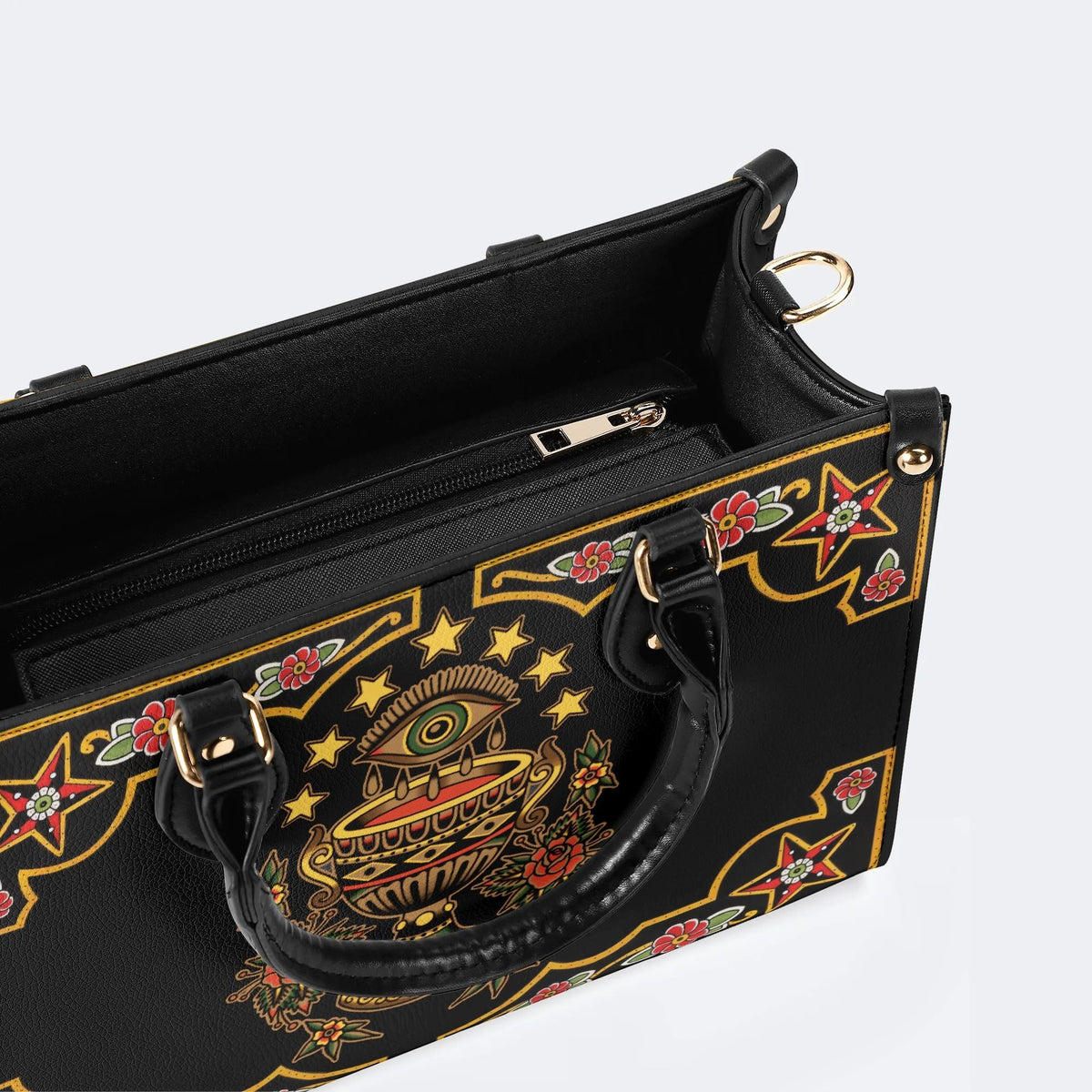 Old School Devil's Eye Print - Leather Handbag