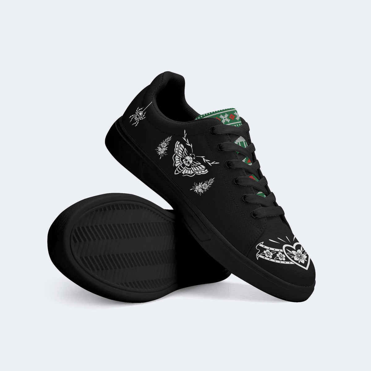 Death Moth Vintage Print - Skateboard Sneakers