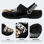 They Live Obey Print - Fur Lined Slippers/Sandals