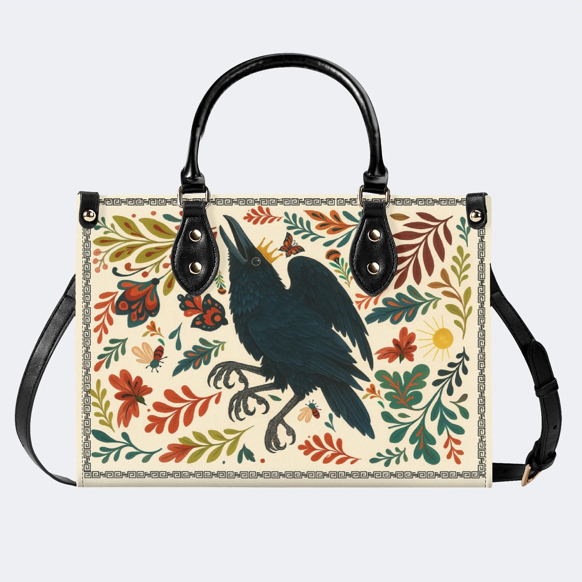 Three-Legged Golden Crow - Leather Handbag