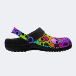 Bright Skulls&Stars Print- Fur Lined Slippers/Sandals