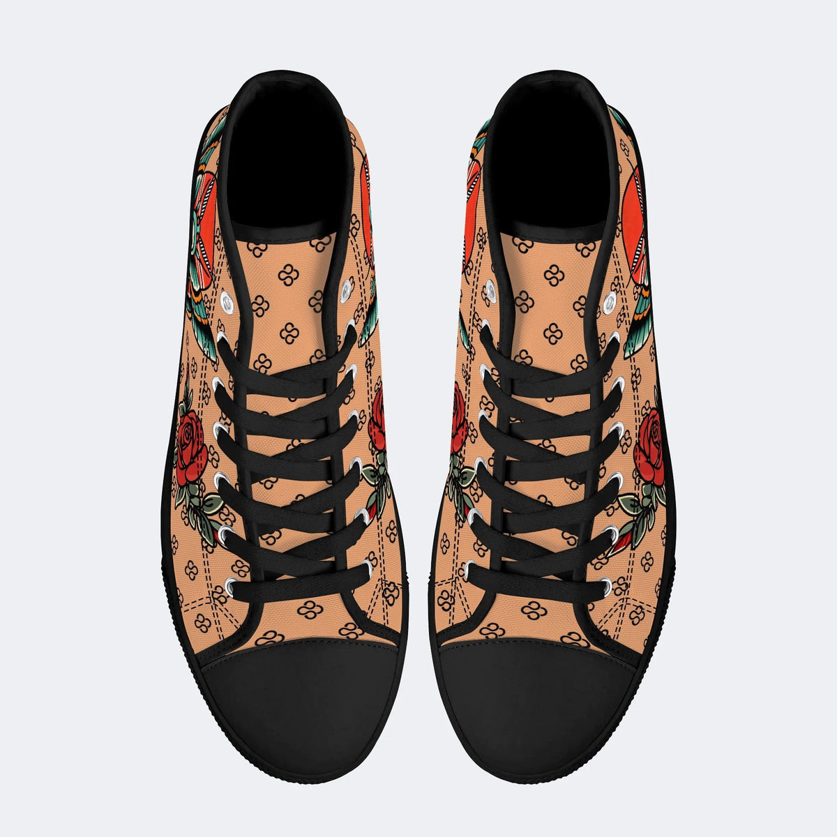 Vintage Rose Death Moth - High Top Canvas