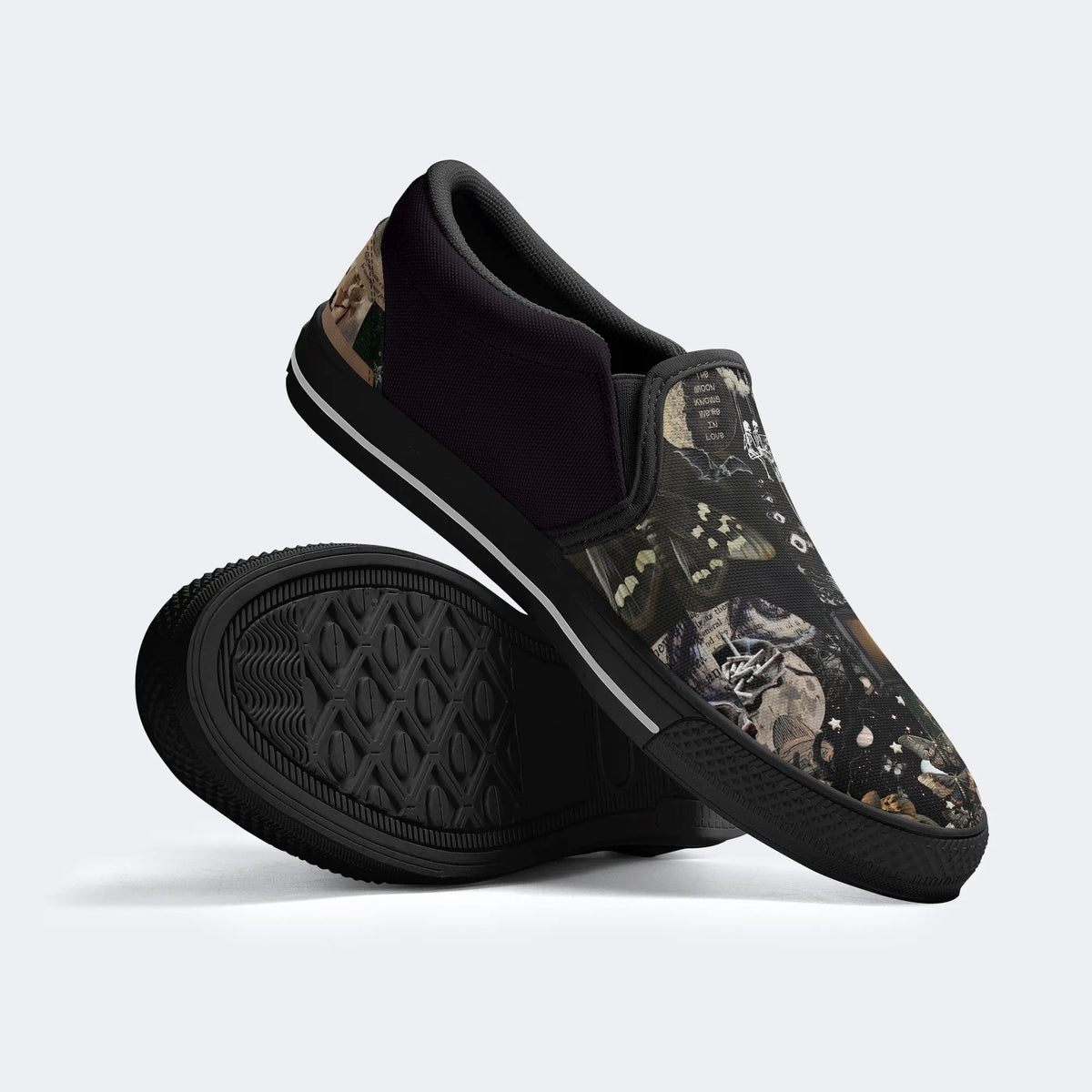 Horror Collage Print - Slip On Shoes