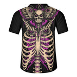 Dark Moth Skull - Men's Short Sleeve Baseball Jersey
