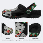 Horror Santa Claus Ghostface Print - Fur Lined Slippers/Sandals