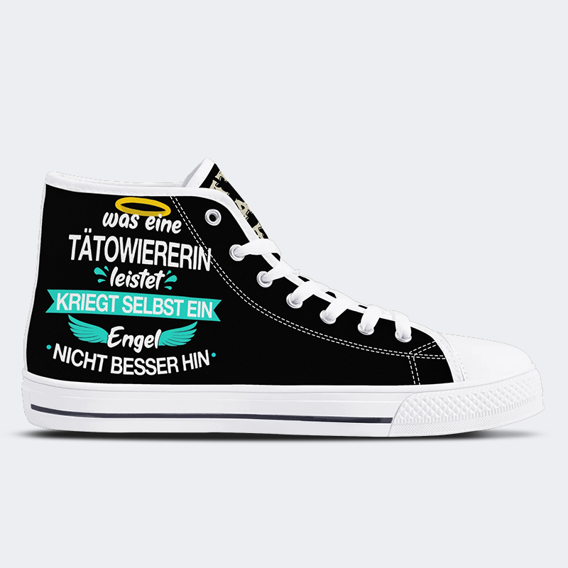 Unisex Ja, ich habe Tattoos, ich habe auch Bildung und Karriere Druck - High Top Canvas