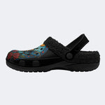 Death Moth Print - Fur Lined Slippers/Sandals