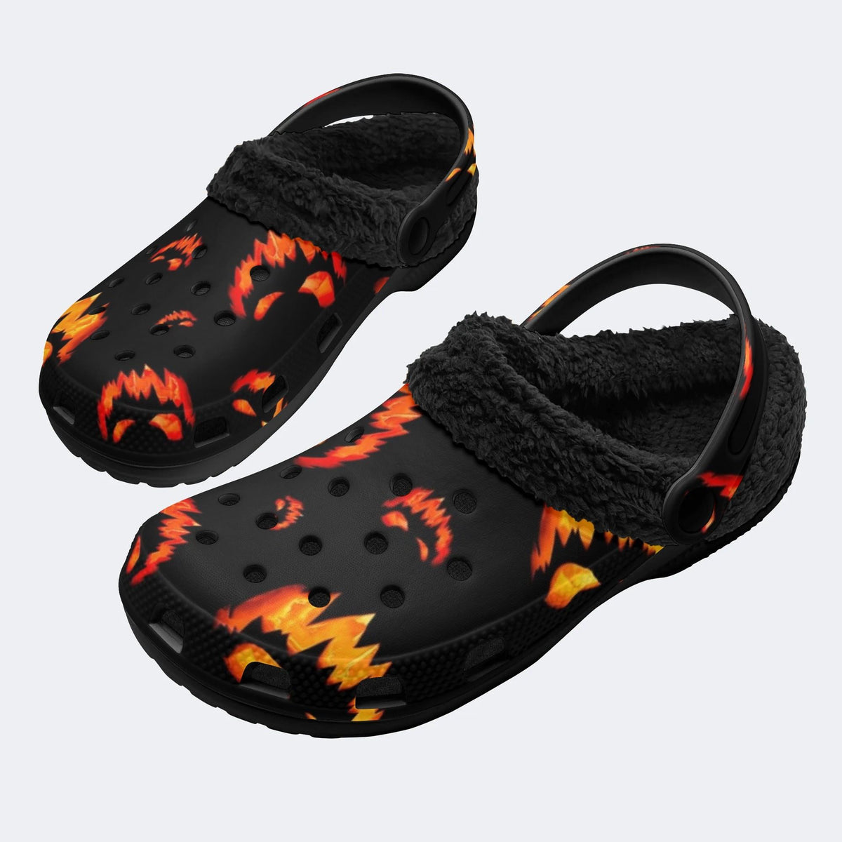 Fiery Jack Lantern - Fur Lined Slippers/Sandals