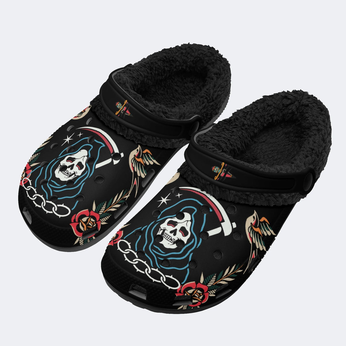 Horror Ghostface Art Print- Fur Lined Slippers/Sandals