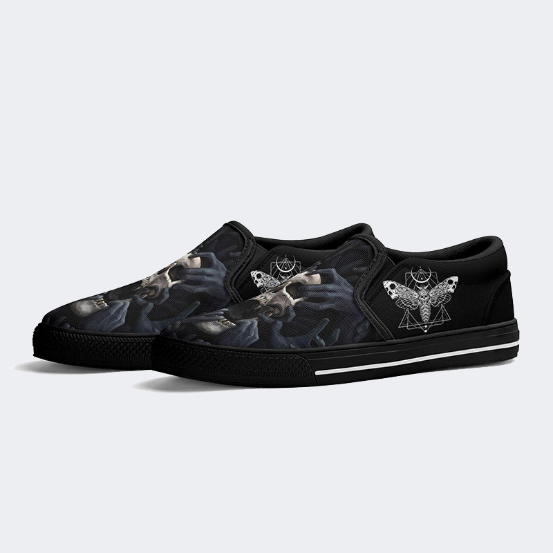 Unisex Skull Horror Print - Slip On Shoes