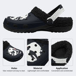 Dark Pink Star Skull - Fur Lined Slippers/Sandals