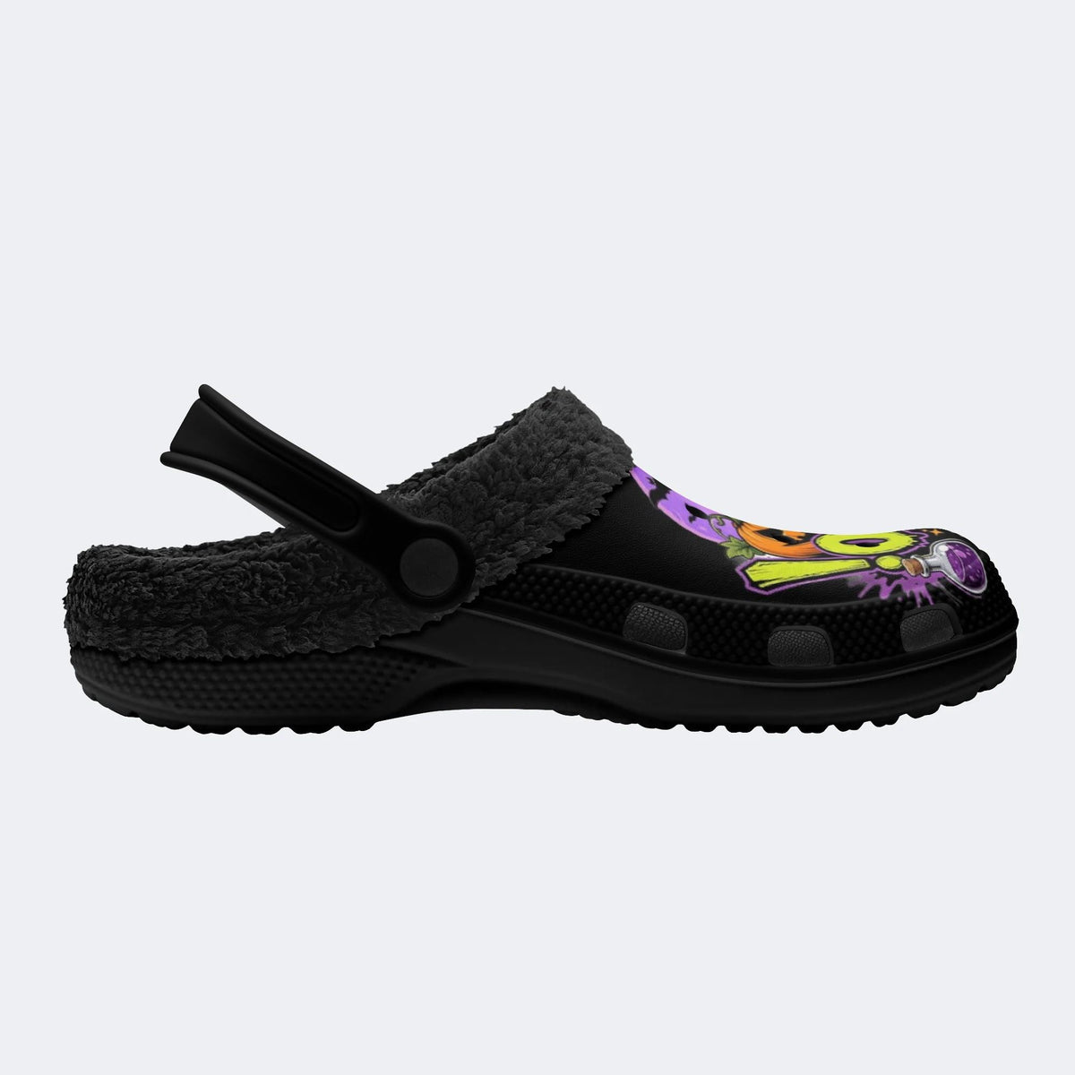 Pumpkin Ghost Skull - Fur Lined Slippers/Sandals