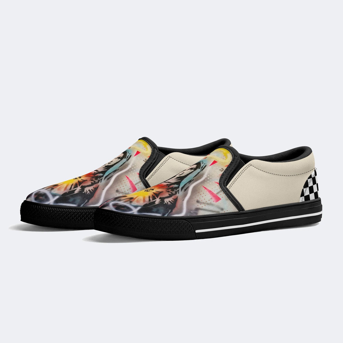 Unisex Catholicism Graffiti Art Print - Slip On Shoes