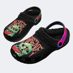 Horror Monster Print - Fur Lined Slippers/Sandals