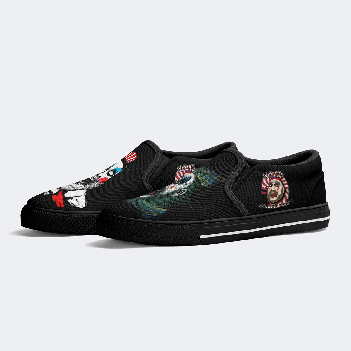 Vintage Horror Art Printed - Slip On Shoes