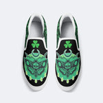 Green Plaid Death Moth - Slip On Shoes